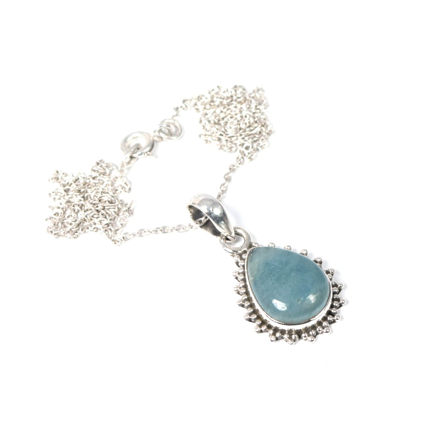 Wholesale 21PC 925 Solid Sterling Silver Aquamarine Pendant Lot