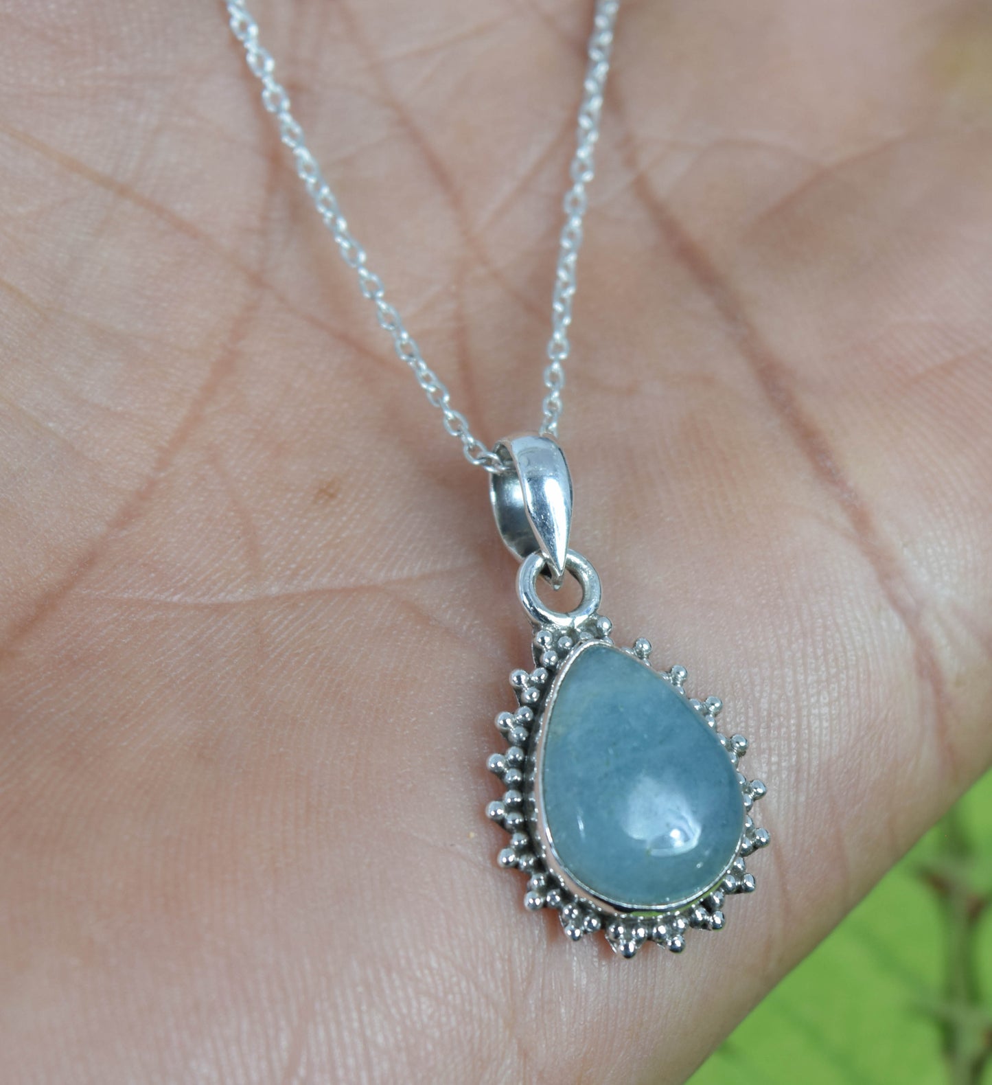 Wholesale 31PC 925 Solid Sterling Silver Aquamarine Pendant Lot