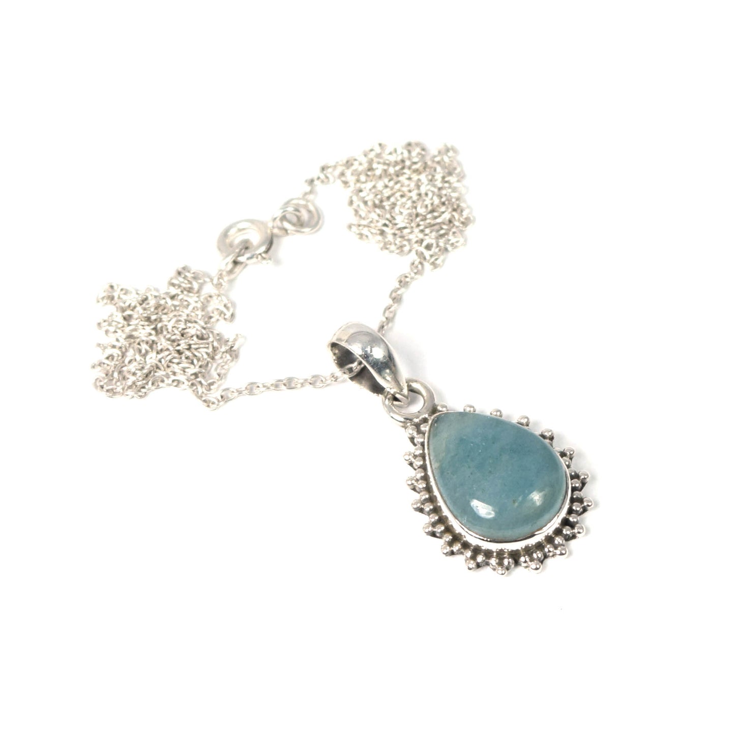 Wholesale 31PC 925 Solid Sterling Silver Aquamarine Pendant Lot