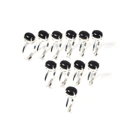Wholesale 11PC 925 Solid Sterling Silver Black Onyx Mix Stone Ring Lot