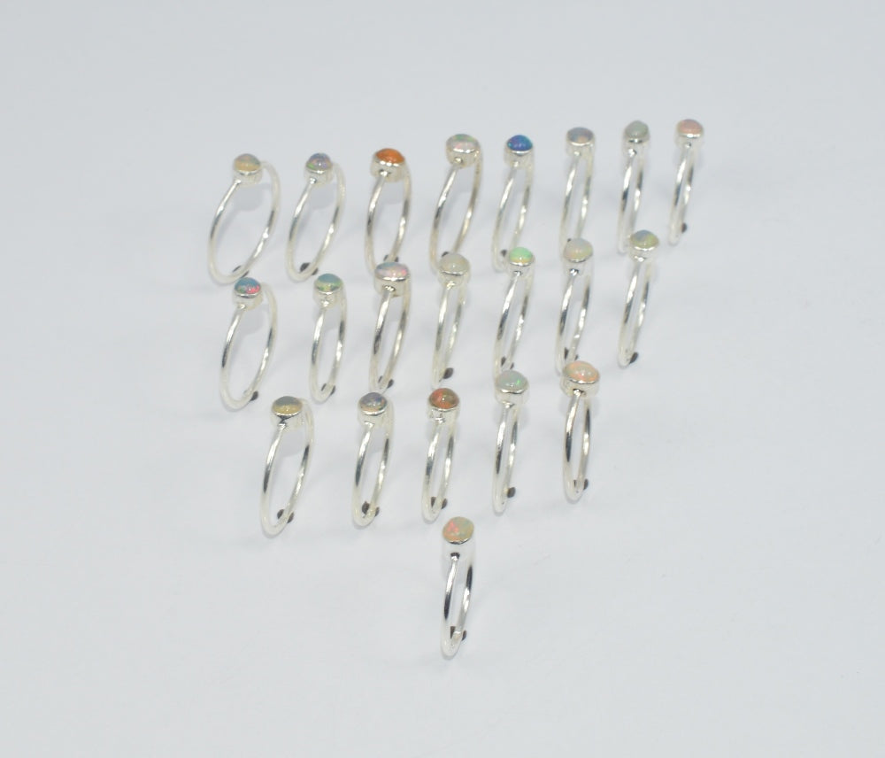 WHOLESALE 21PC 925 SOLID STERLING SILVER ETHIOPIAN OPAL RING LOT