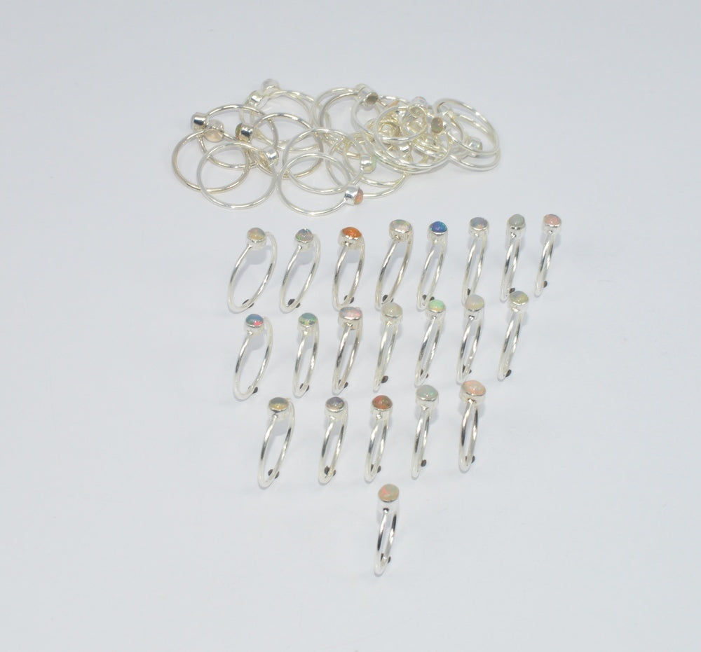 WHOLESALE 41PC 925 SOLID STERLING SILVER ETHIOPIAN OPAL RING LOT