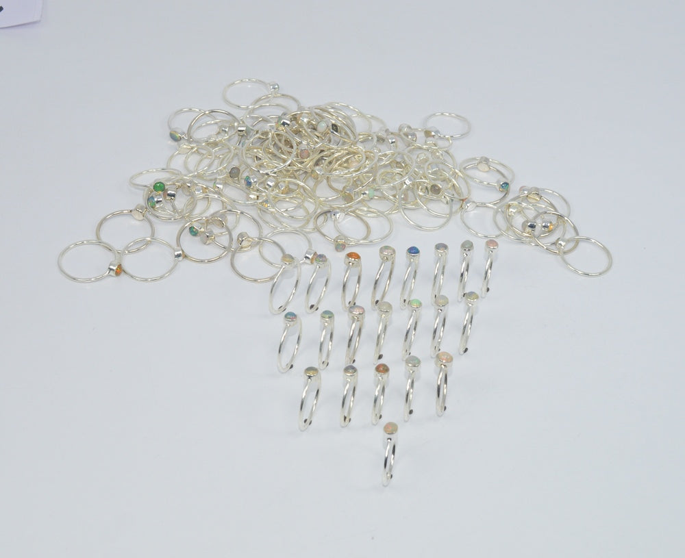 WHOLESALE 112PC 925 SOLID STERLING SILVER ETHIOPIAN OPAL RING LOT