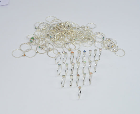 WHOLESALE 112PC 925 SOLID STERLING SILVER ETHIOPIAN OPAL RING LOT