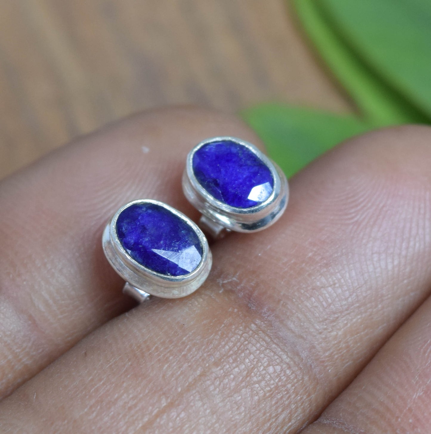 Wholesale 11PR 925 Sterling Silver Faceted Blue Simulated Sapphire Stud Lot