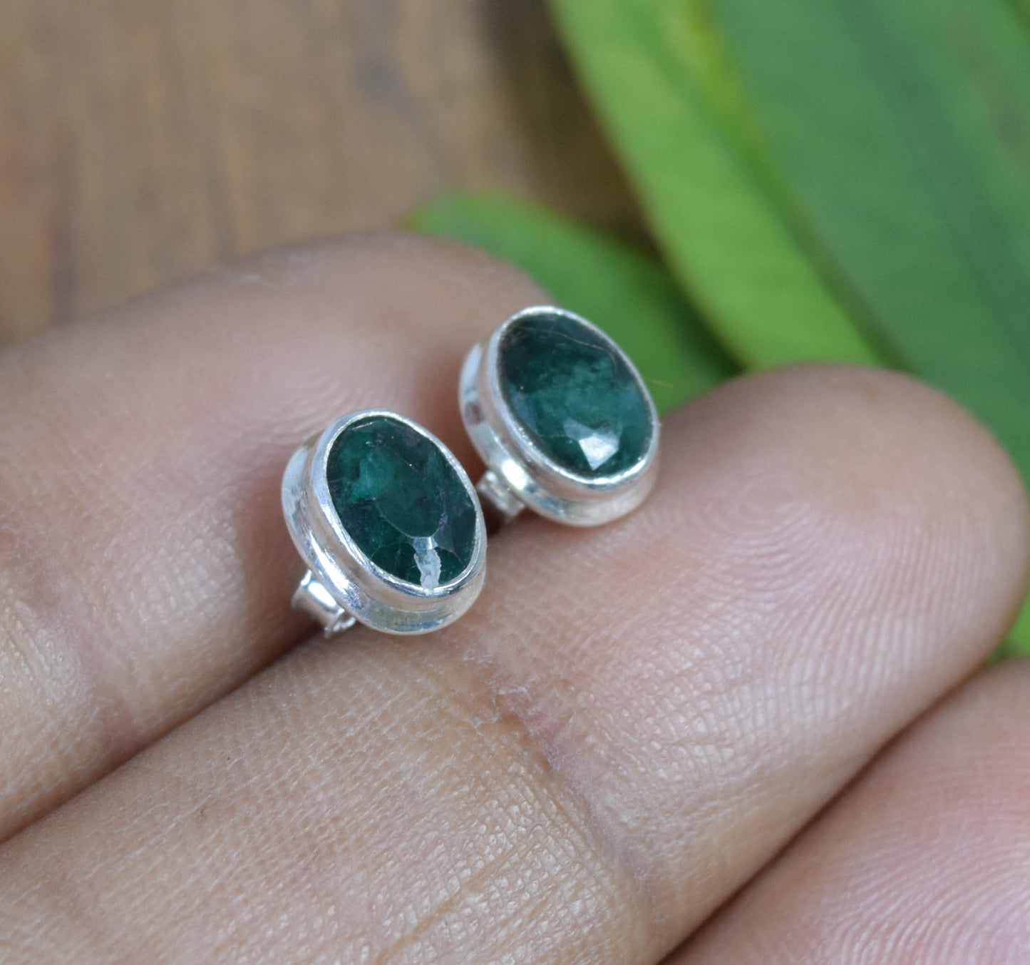Wholesale 14PR 925 Solid Sterling Silver Green Simulated Emerald Stud Lot