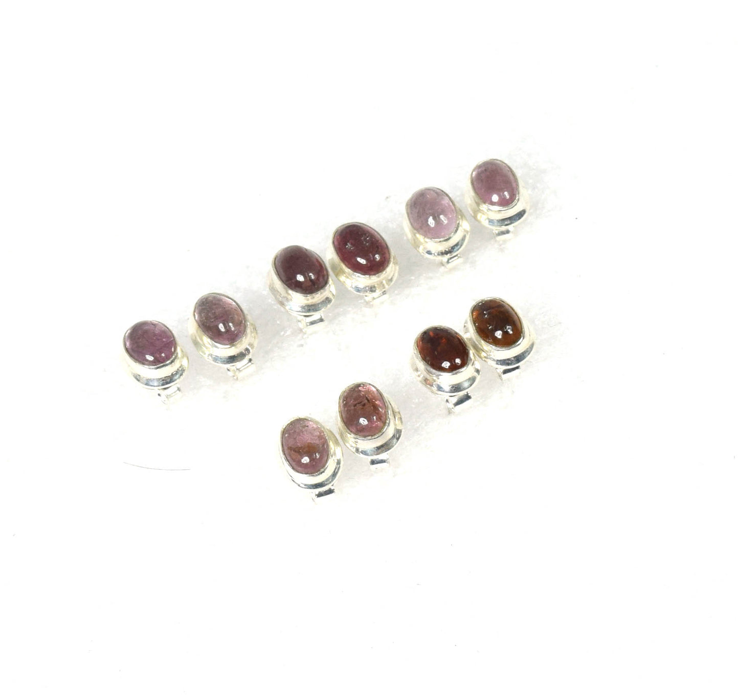 Wholesale 5PR 925 Solid Sterling Silver Pink Tourmaline Stud Lot