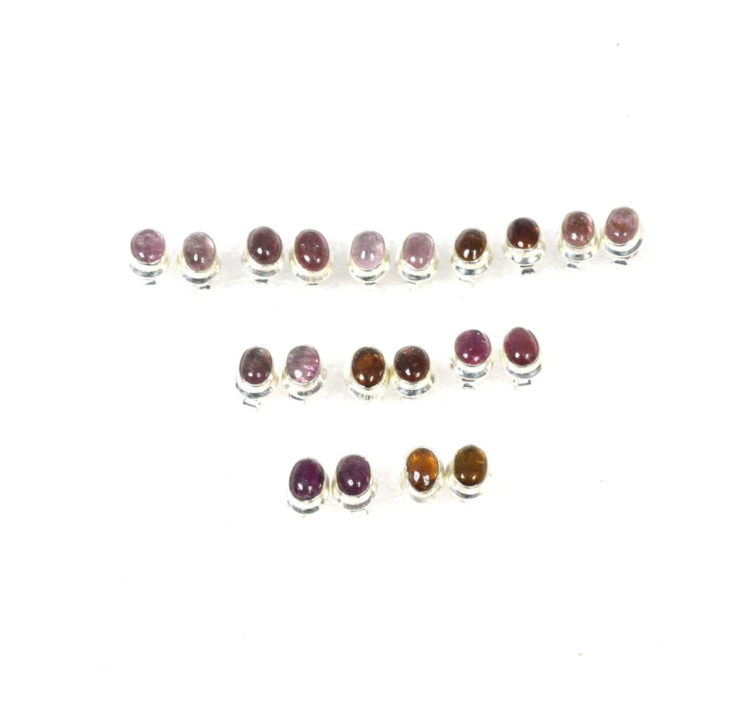 Wholesale 10PR 925 Solid Sterling Silver Pink Tourmaline Stud Lot