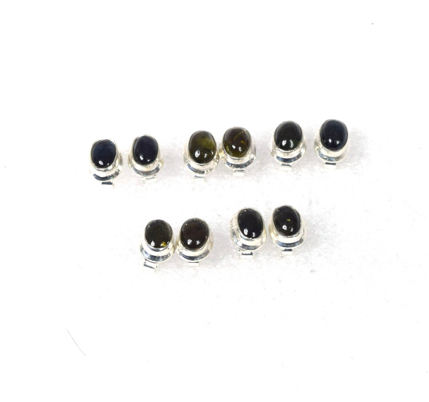 Wholesale 5PR 925 Solid Sterling Silver Green Tourmaline Stud Lot