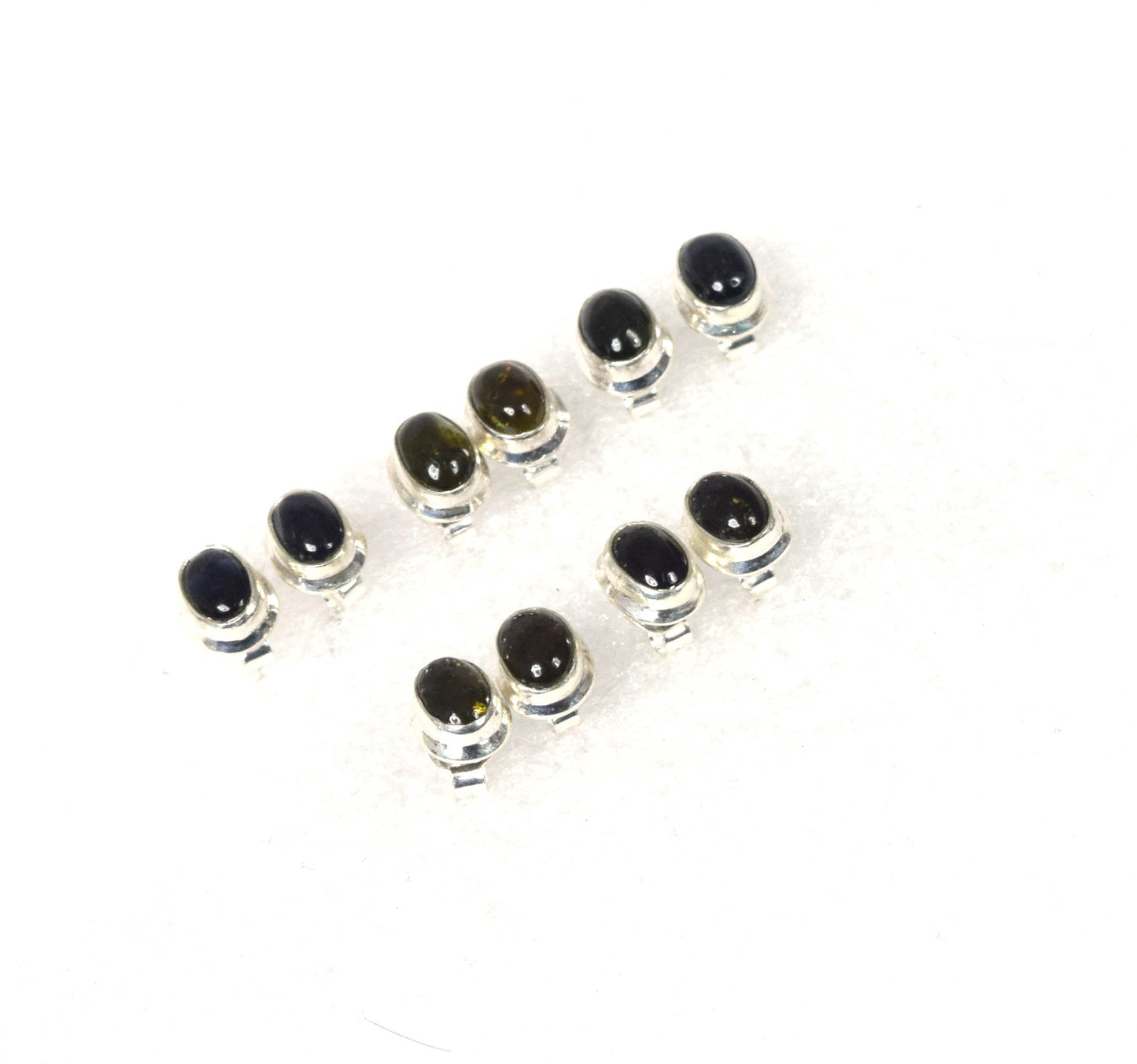 Wholesale 5PR 925 Solid Sterling Silver Green Tourmaline Stud Lot