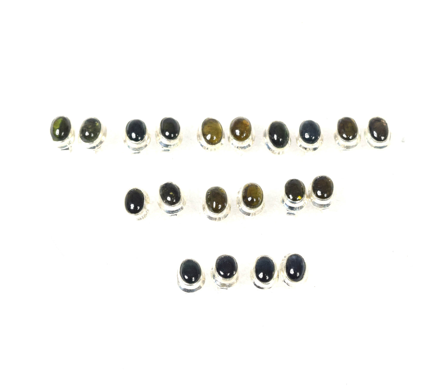Wholesale 10PR 925 Solid Sterling Silver Green Tourmaline Stud Lot