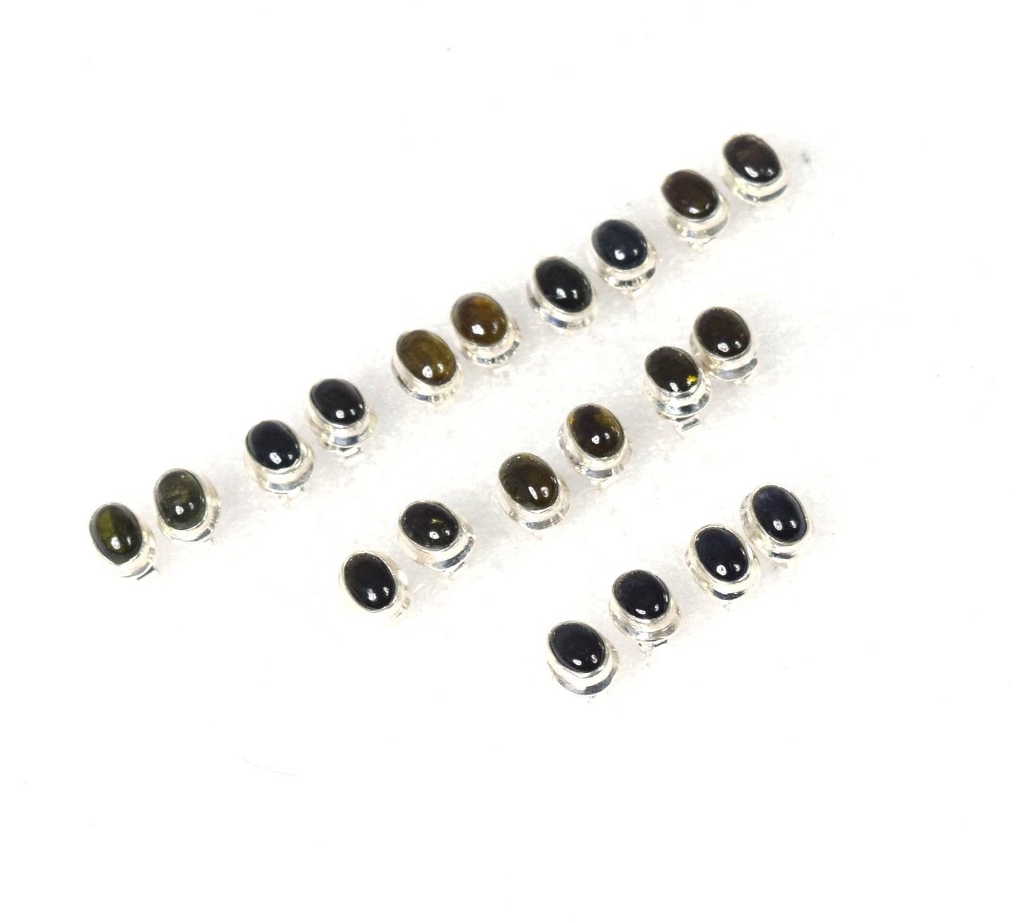 Wholesale 10PR 925 Solid Sterling Silver Green Tourmaline Stud Lot