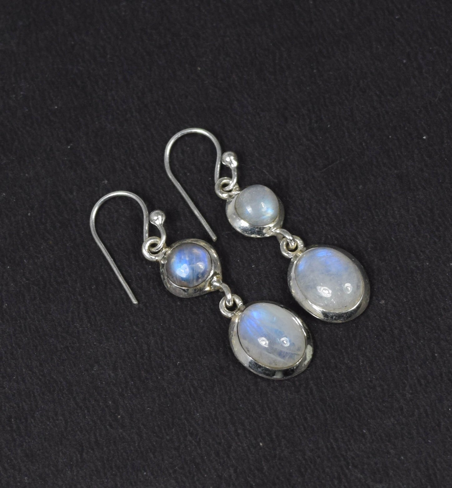 Wholesale 5PR 925 Sterling Silver White Rainbow Moonstone Hook Earring Lot