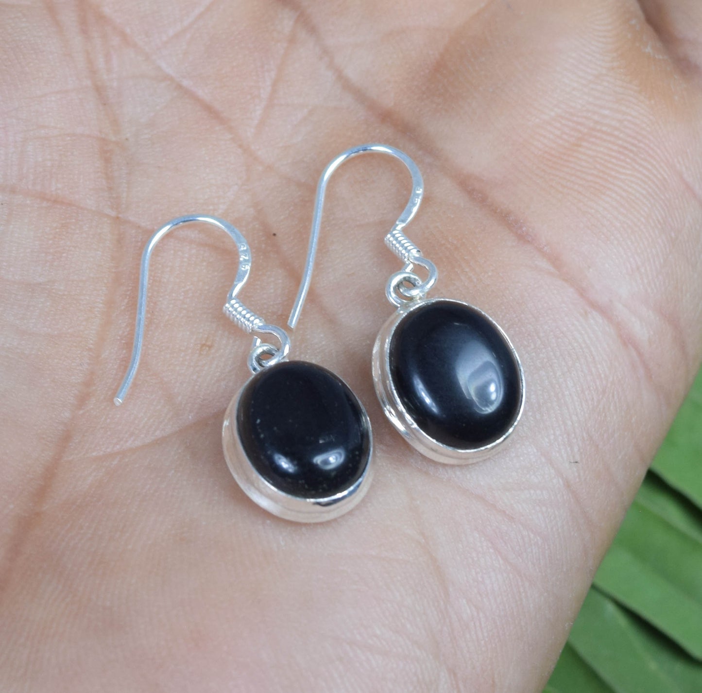 Wholesale 5PR 925 Solid Sterling Silver Black Onyx Hook Earring Lot