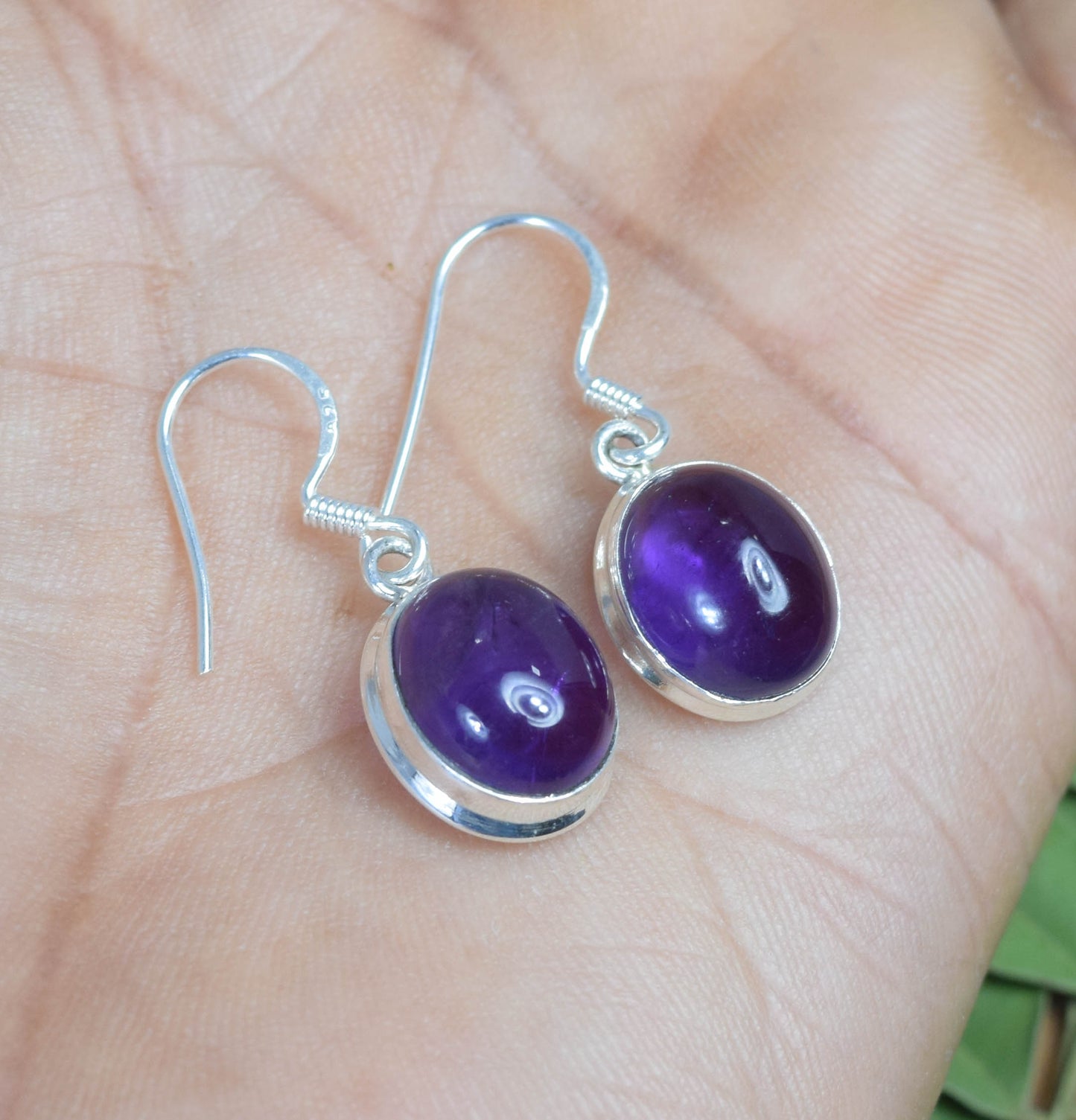 Wholesale 5PR 925 Solid Sterling Silver Purple Amethyst Hook Earring Lot