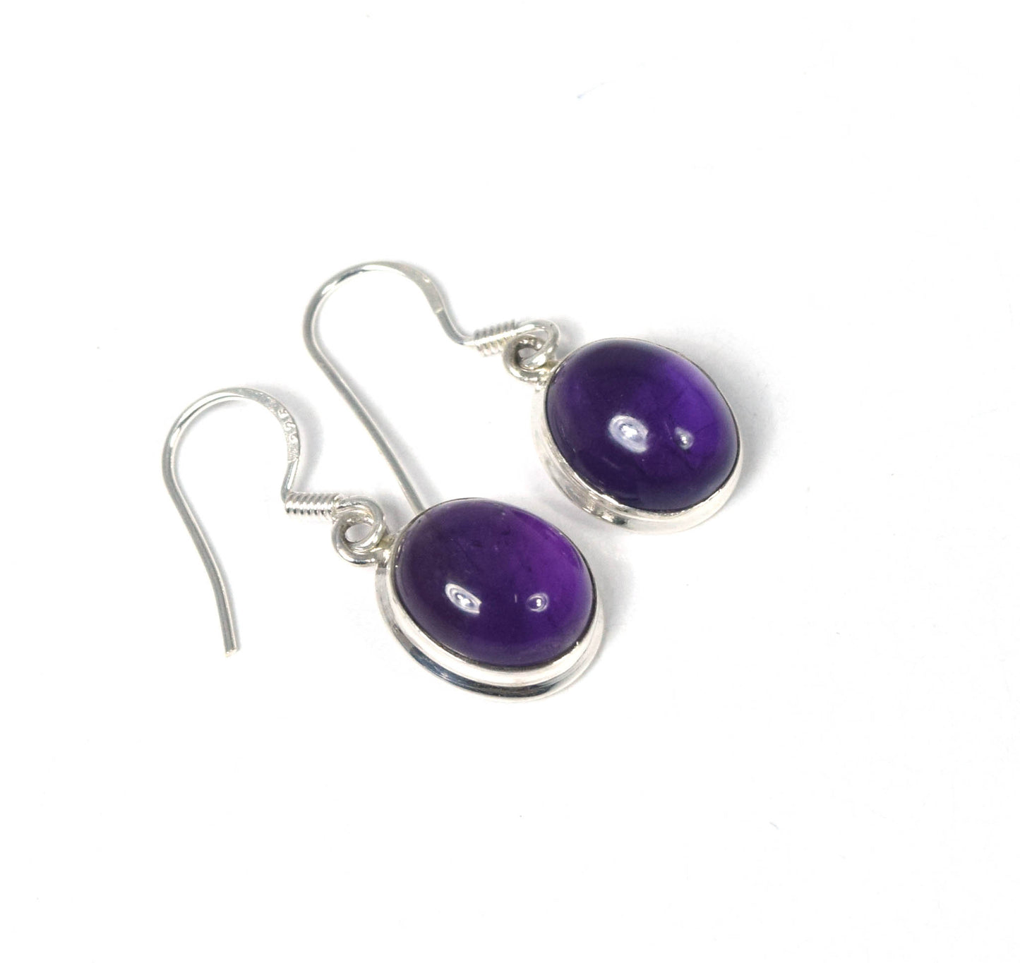 Wholesale 5PR 925 Solid Sterling Silver Purple Amethyst Hook Earring Lot