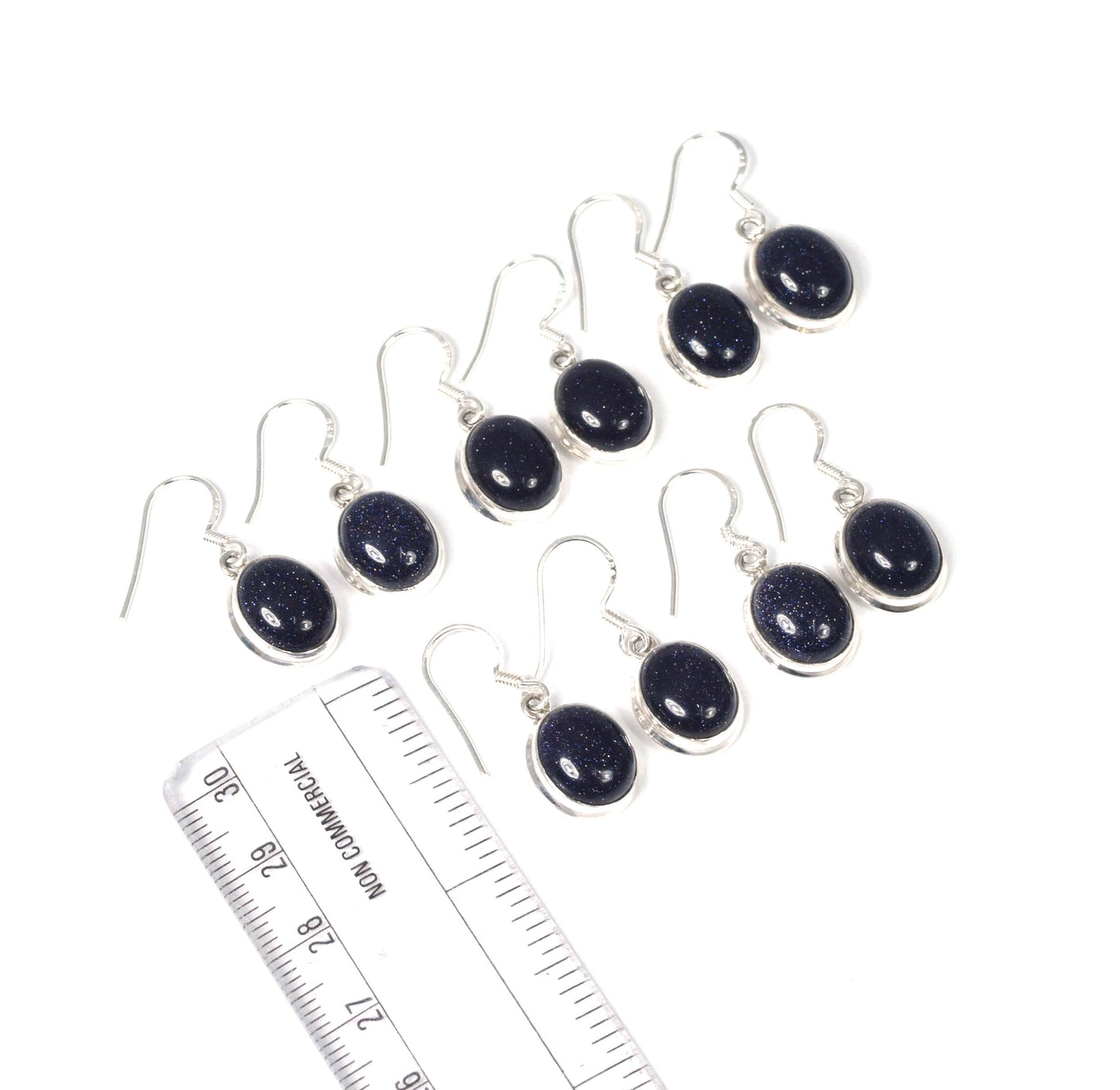 Wholesale 5PR 925 Solid Sterling Silver Blue Sunstone Hook Earring Lot
