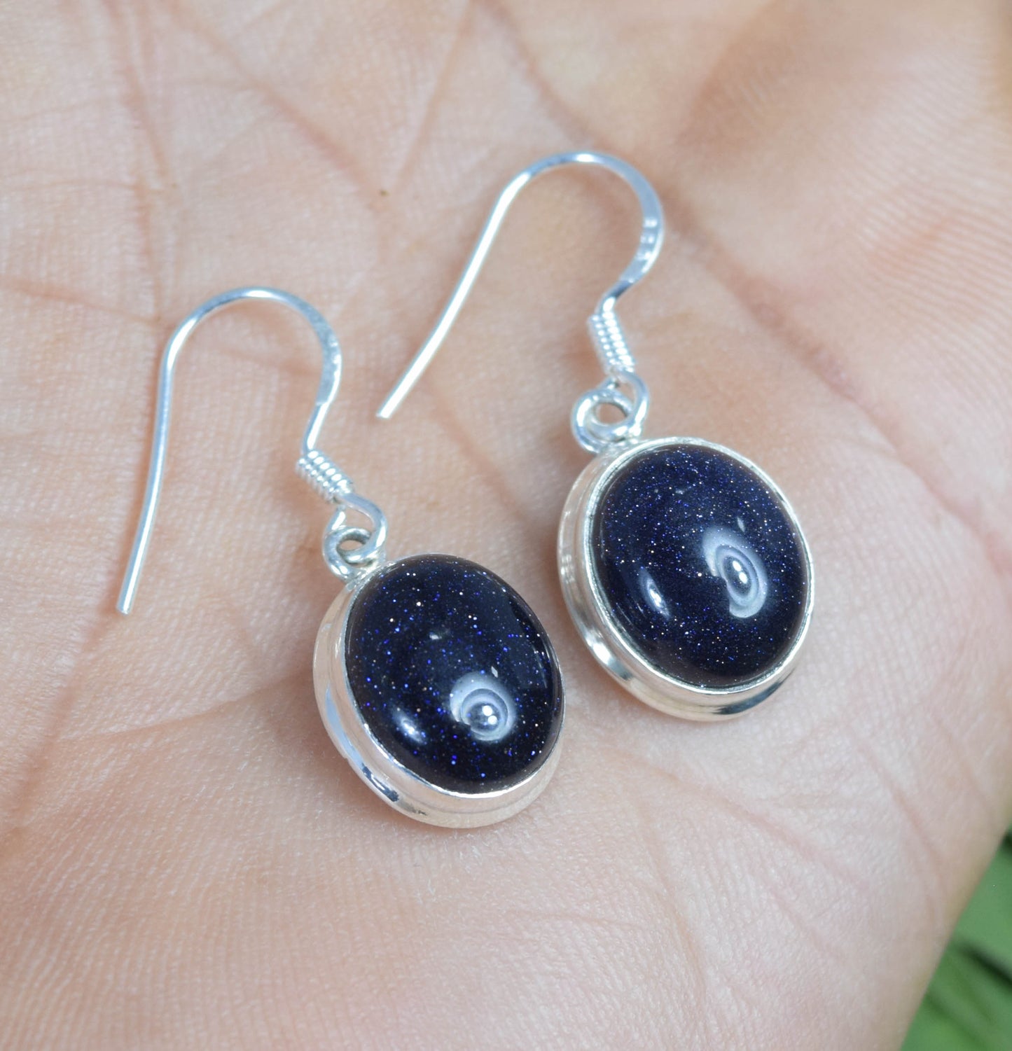 Wholesale 5PR 925 Solid Sterling Silver Blue Sunstone Hook Earring Lot