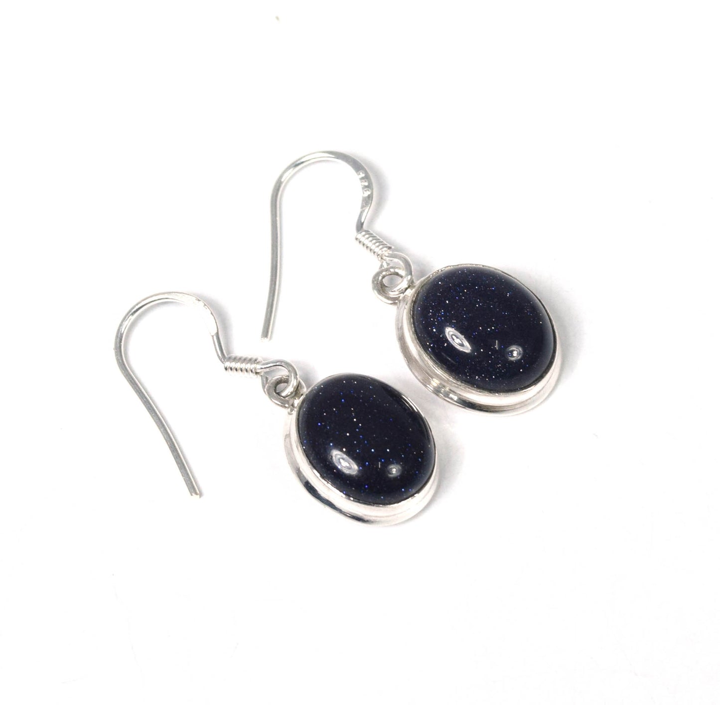 Wholesale 5PR 925 Solid Sterling Silver Blue Sunstone Hook Earring Lot
