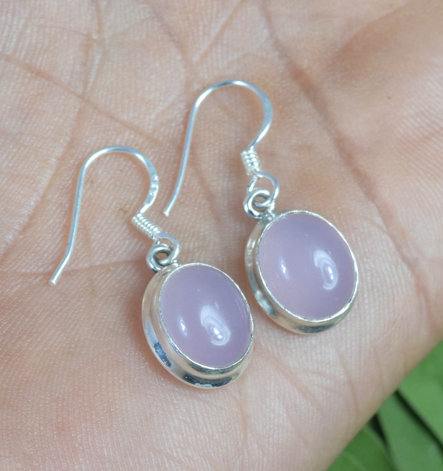 Wholesale 5PR 925 Solid Sterling Silver Pink Rose Quartz Hook Earring Lot