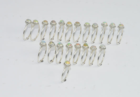 WHOLESALE 21PC 925 SOLID STERLING SILVER ETHIOPIAN OPAL RING LOT