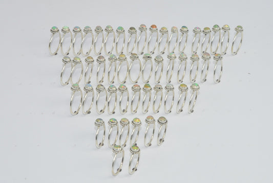 WHOLESALE 51PC 925 SOLID STERLING SILVER ETHIOPIAN OPAL RING LOT