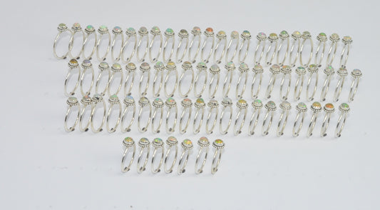 WHOLESALE 71PC 925 SOLID STERLING SILVER ETHIOPIAN OPAL RING LOT