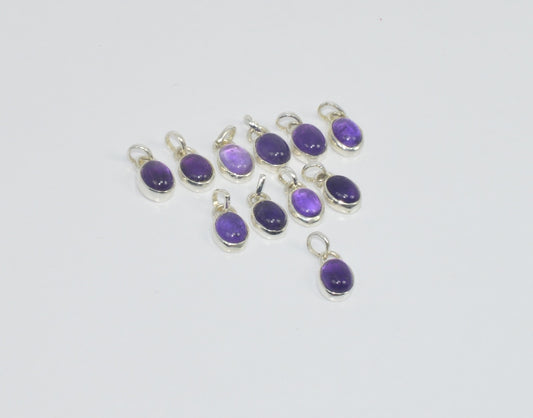 WHOLESALE 11PC 925 SOLID STERLING SILVER PURPLE AMETHYST PENDANT LOT