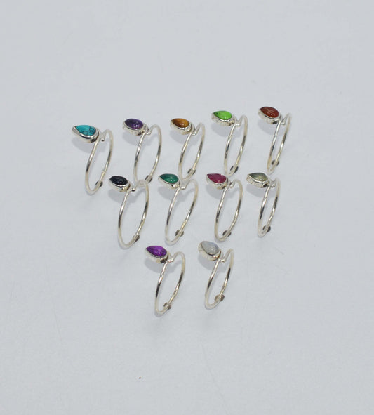 WHOLESALE 11PC 925 SOLID STERLING SILVER PURPLE AMETHYST MIX STONE RING LOT