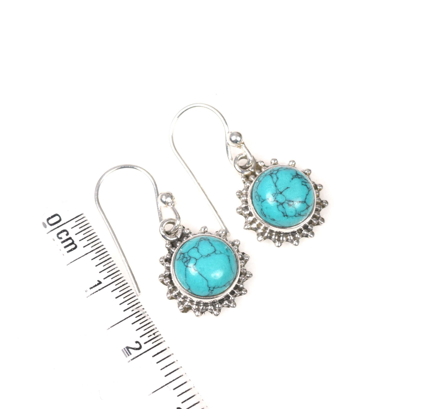 925 Solid Sterling Silver Sun Style Hook Earring - 3.5 Grams