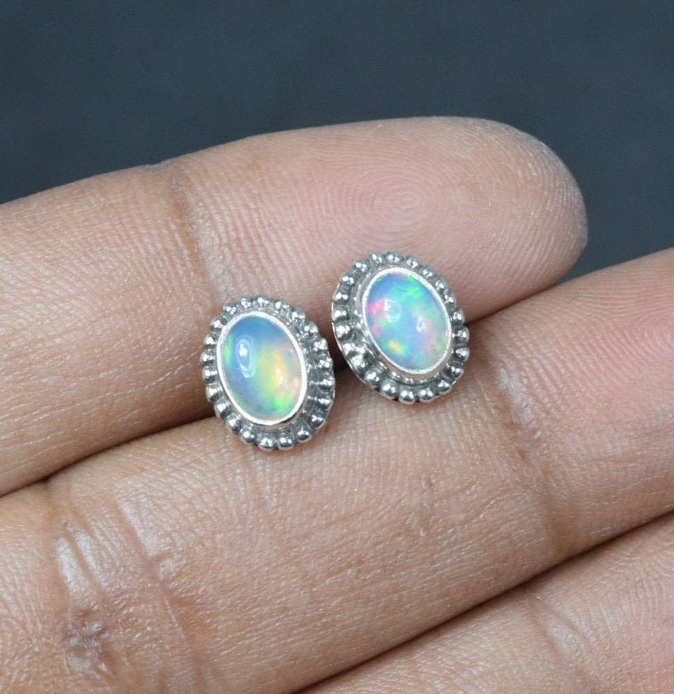 Wholesale 11PR 925 Solid Sterling Silver Ethiopian Opal Stud Earring Lot