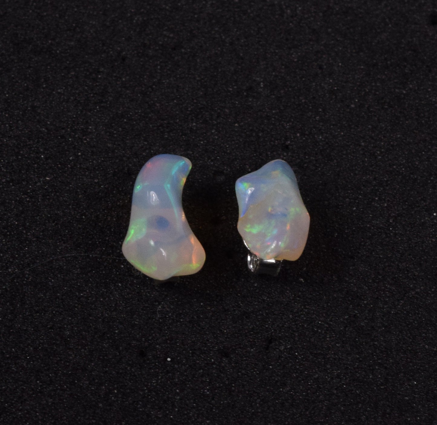 925 Solid Sterling Silver Rough Ethiopian Opal Stud Earring