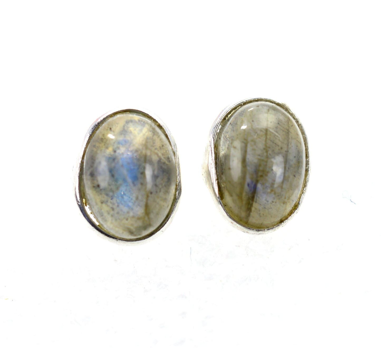 925 SOLID STERLING SILVER LABRADORITE STUD EARRING