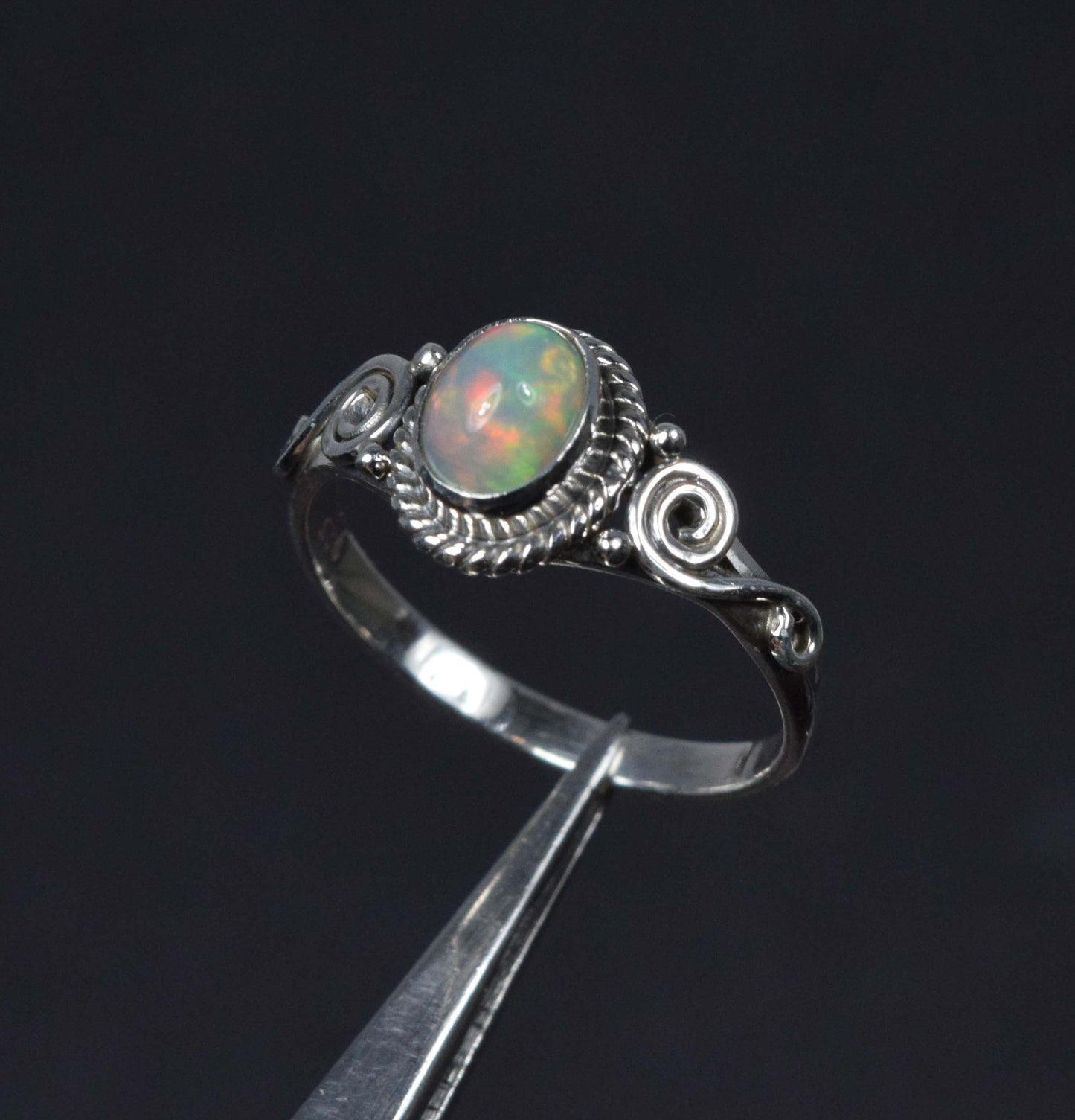 Wholesale 5PC 925 Solid Sterling Silver Ethiopian Opal Ring Lot