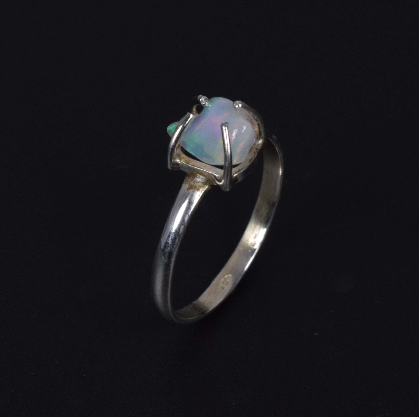 Wholesale 5PC 925 Solid Sterling Silver Rough Ethiopian Opal Ring Lot