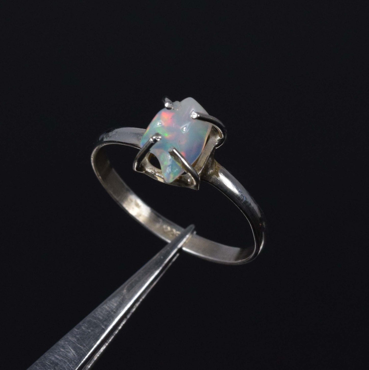 Wholesale 11PC 925 Solid Sterling Silver Rough Ethiopian Opal Ring Lot