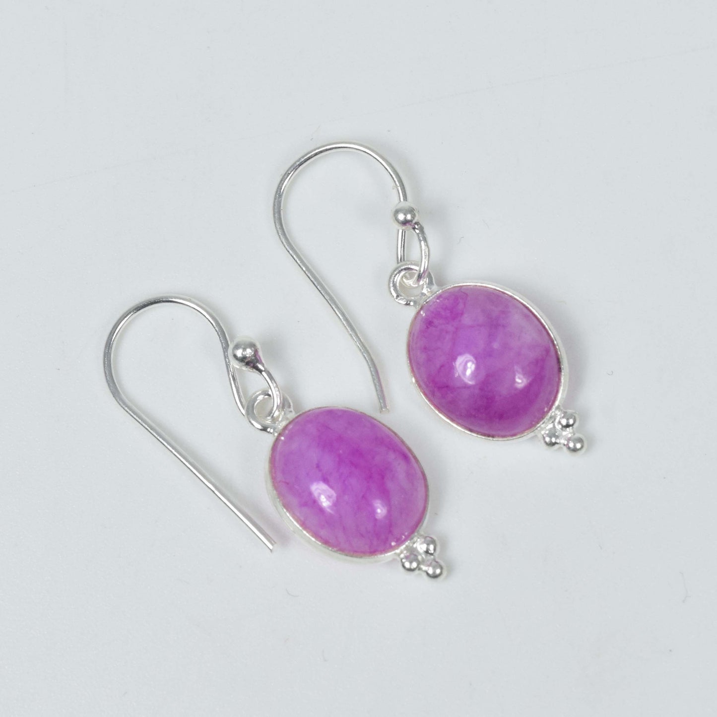 Wholesale 5PR 925 Sterling Silver Pink Rainbow Moonstone Hook Earring Lot