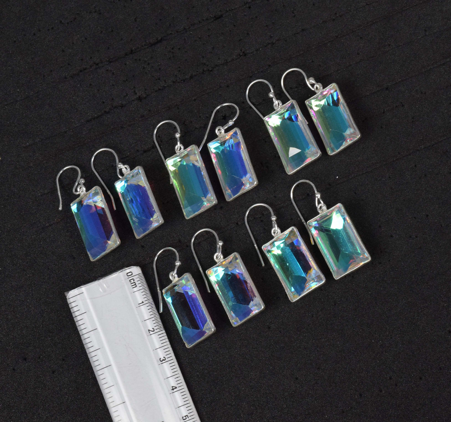 Wholesale 5PR 925 Sterling Silver Mercury Mystic Quartz Hook Earring Lot