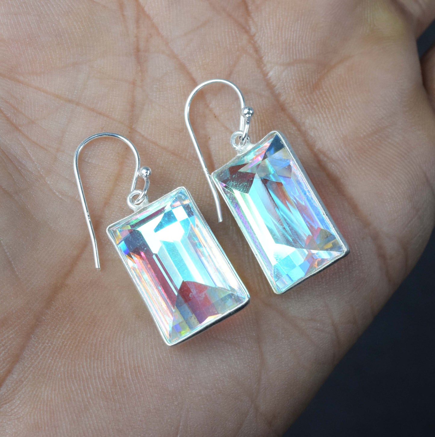 Wholesale 5PR 925 Sterling Silver Mercury Mystic Quartz Hook Earring Lot