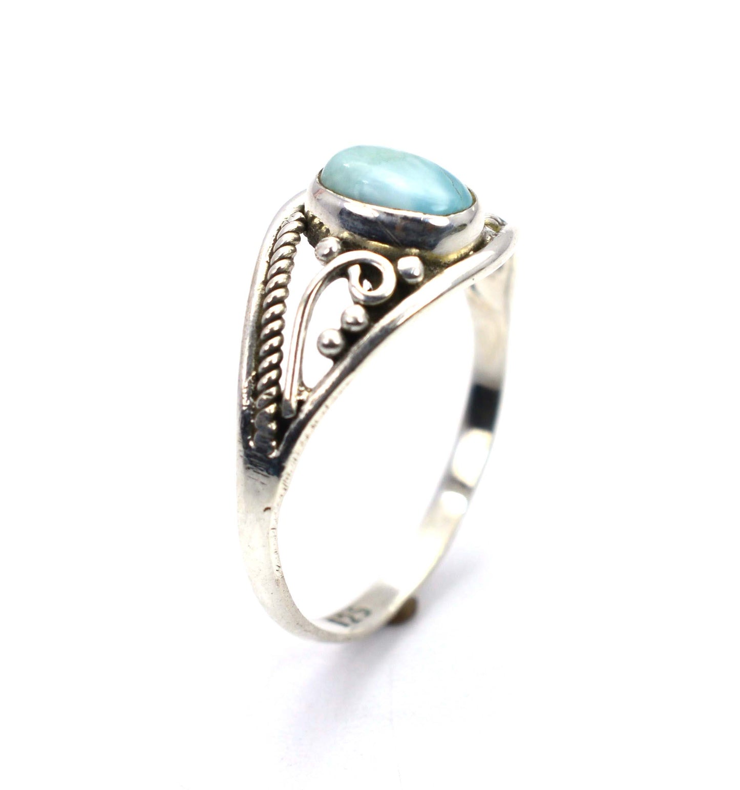 WHOLESALE 5PC 925 SOLID STERLING SILVER BLUE LARIMAR RING LOT