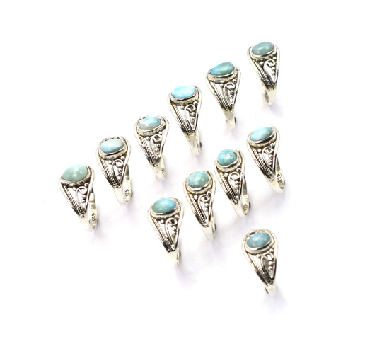 WHOLESALE 11PC 925 SOLID STERLING SILVER BLUE LARIMAR RING LOT
