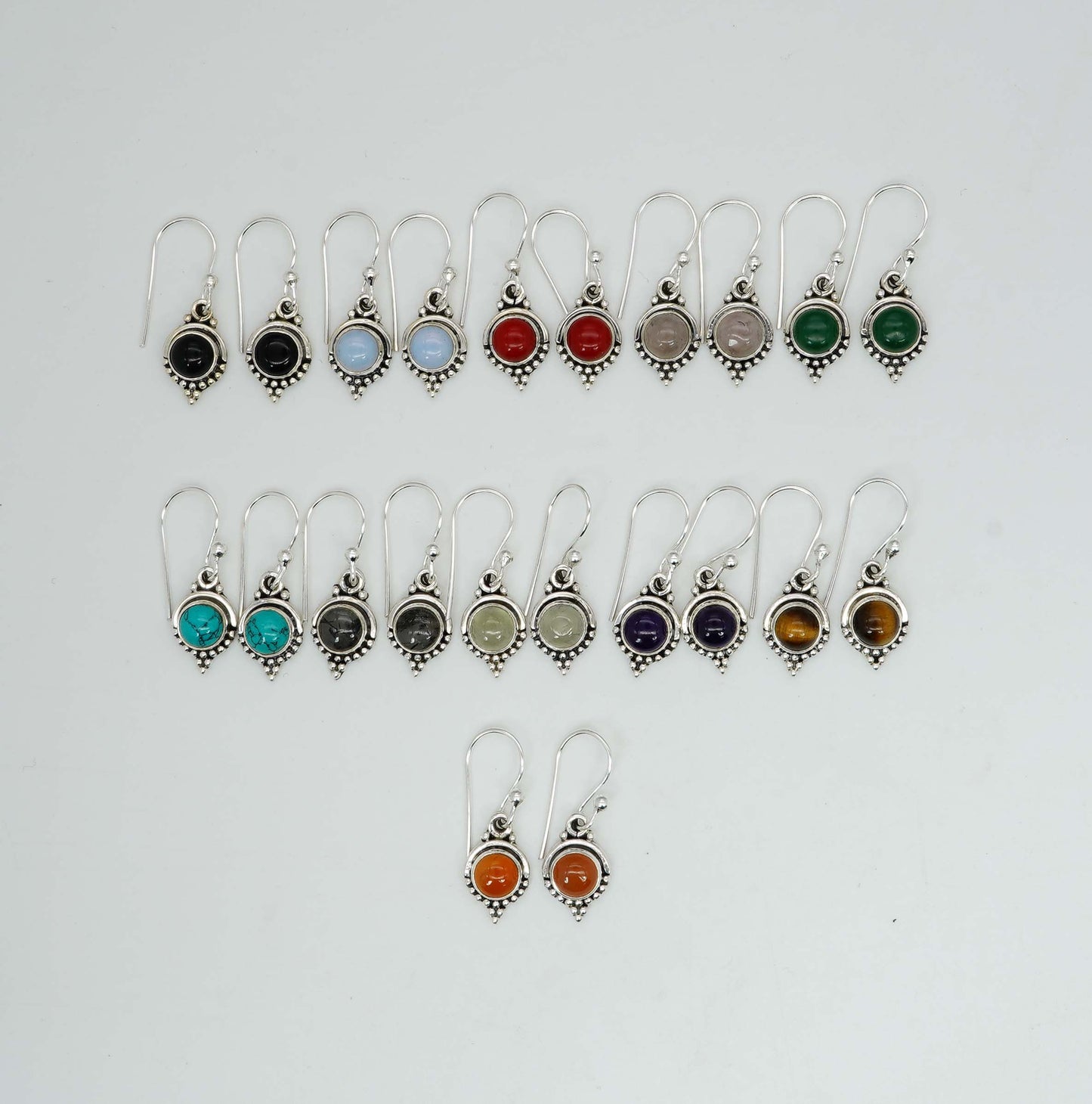 Wholesale 925 11PR Solid Sterling Silver Amethyst Mixstone Hook Earring Lot