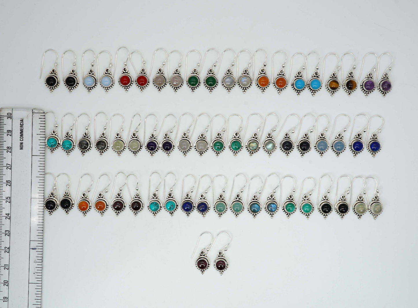 Wholesale 925 21PR Solid Sterling Silver Amethyst Mixstone Hook Earring Lot