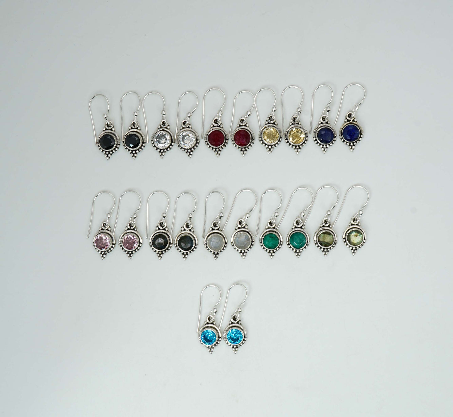 Wholesale 925 11PR Solid Sterling Silver Cut Citrine Mix Hook Earring Lot