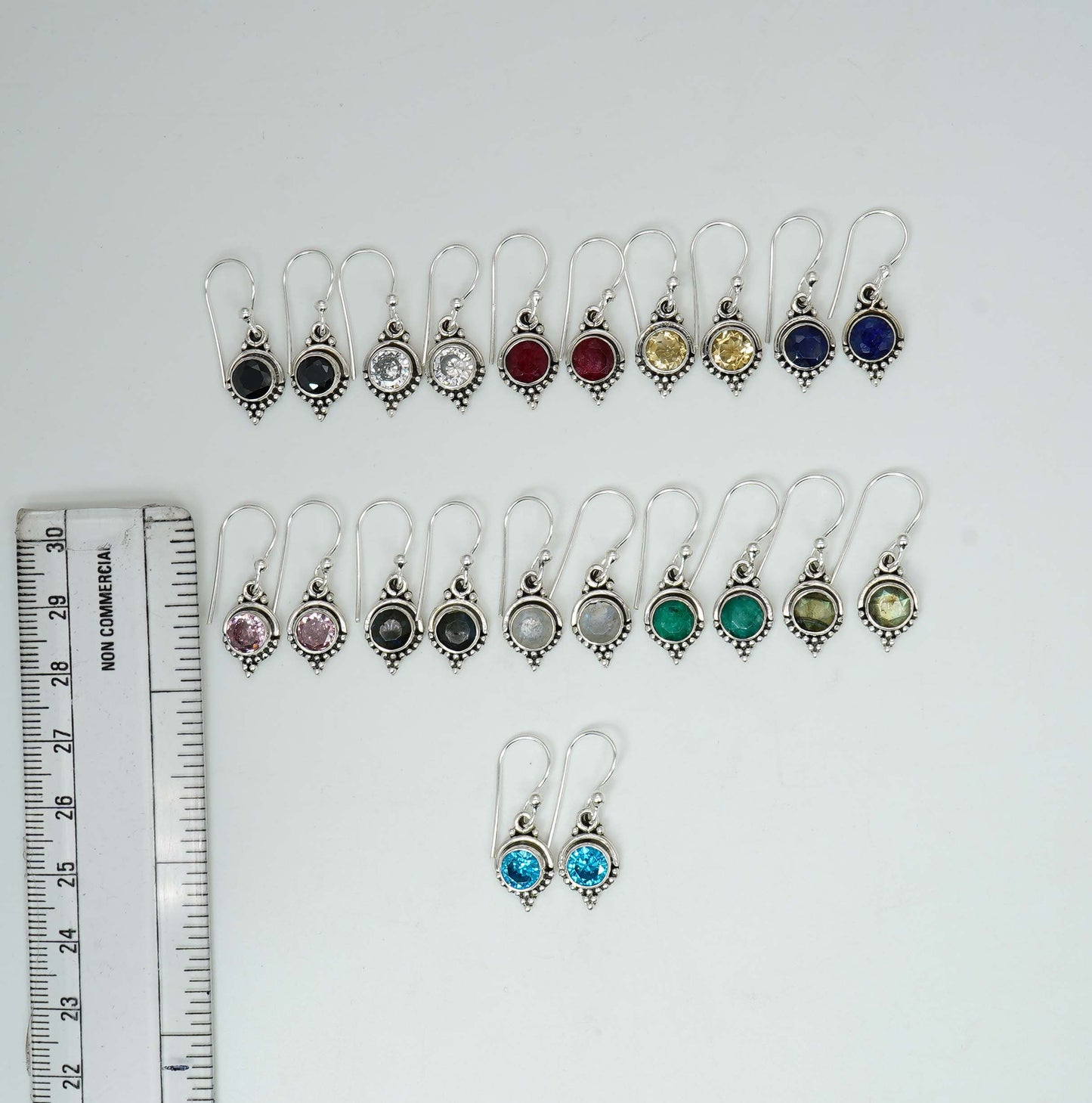 Wholesale 925 11PR Solid Sterling Silver Cut Citrine Mix Hook Earring Lot