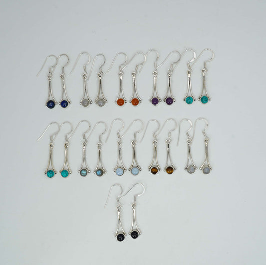 Wholesale 925 11PR Solid Sterling Silver Amethyst Mixstone Hook Earring Lot