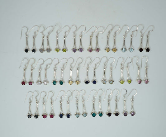 Wholesale 925 23PR Solid Sterling Silver Cut Citrine Mix Hook Earring Lot