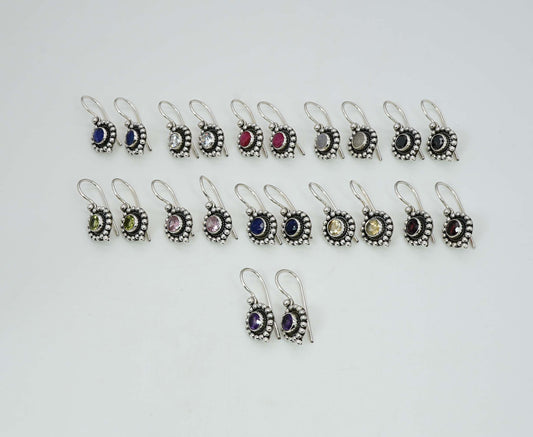 Wholesale 925 11PR Solid Sterling Silver Cut White Topaz Mix Wire Earring Lot