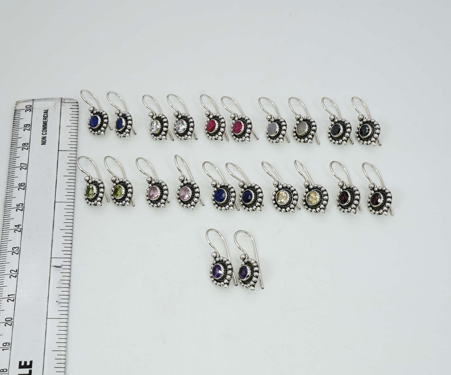 Wholesale 925 11PR Solid Sterling Silver Cut White Topaz Mix Wire Earring Lot