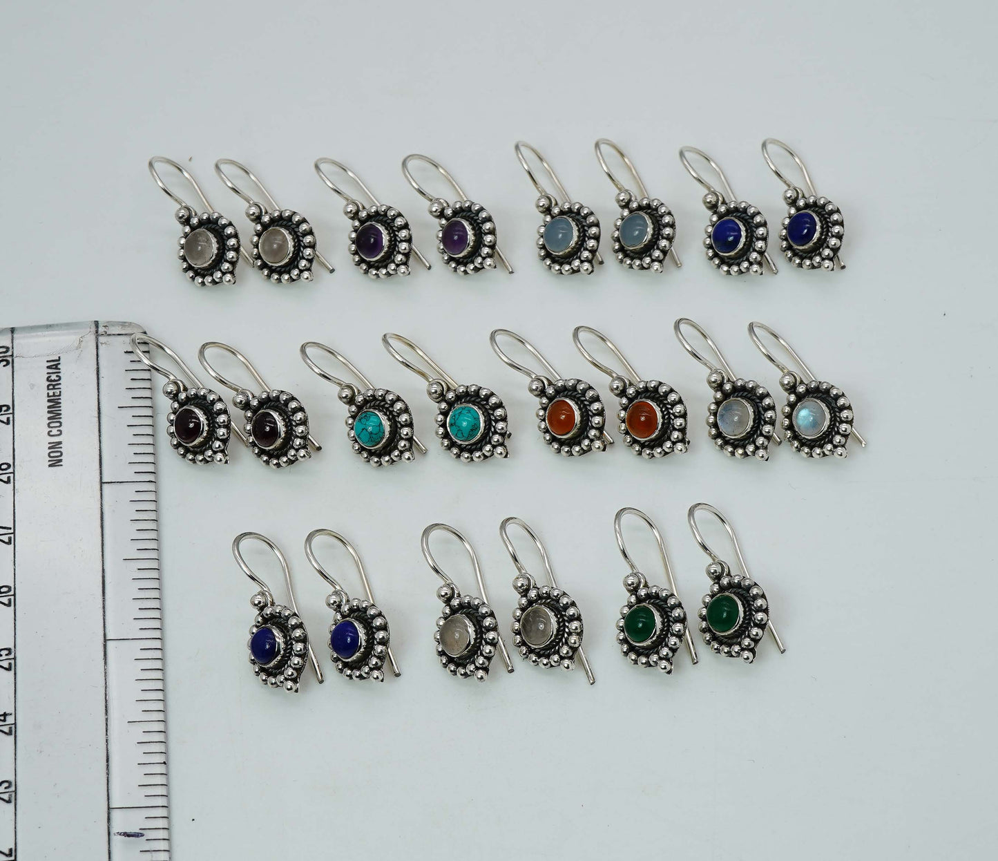 Wholesale 925 11PR Solid Sterling Silver Garnet Mix Wire Earring Lot